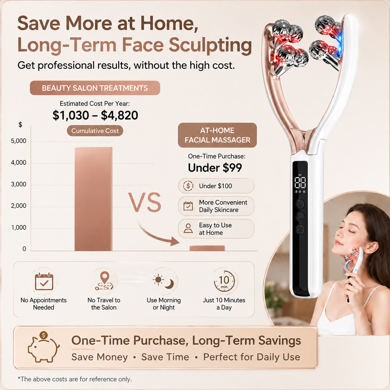Facial Massager Face and Neck|Shaper & Slimmer for Women|Puffiness Reduction & Improved Circulation|Lymphatic Contour Face Brush Face Roller Lymphatic Drainage|Rechargeable for Home & Travel Use